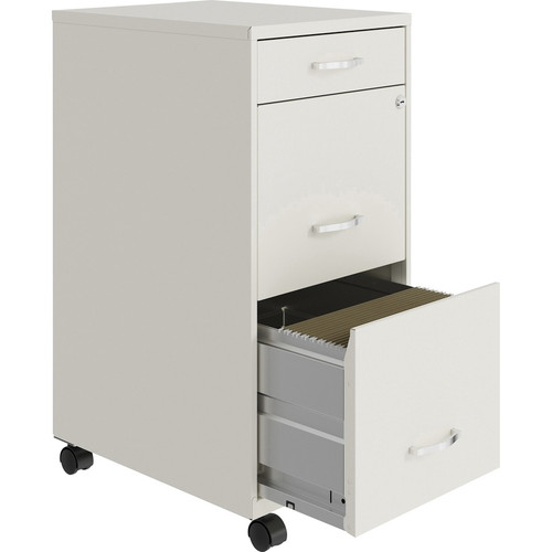 NuSparc Mobile File Cabinet - 14.2" Width x 18" Depth x 29.5" Height - 3 x Drawer(s) for File, Box (NPRVF318BMWE)