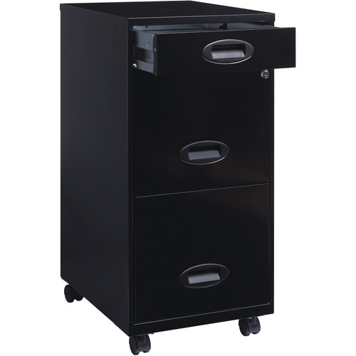 NuSparc File Cabinet - 14.2" Width x 18" Depth x 29.5" Height - 3 x Drawer(s) for Pencil, File - - (NPRVF318EMBK)