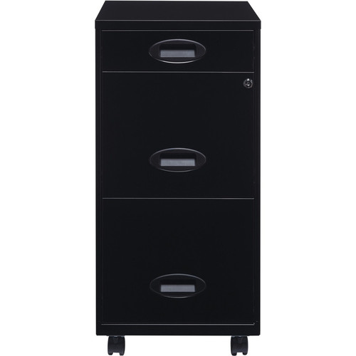 NuSparc File Cabinet - 14.2" Width x 18" Depth x 29.5" Height - 3 x Drawer(s) for Pencil, File - - (NPRVF318EMBK)