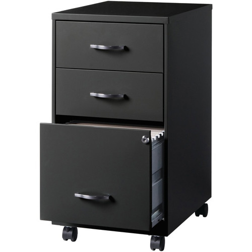 NuSparc 3-Drawer Organizer Metal File Cabinet - 14.2" Width x 18" Depth x 26.7" Height - 3 x for - (NPRVF318CMBK)