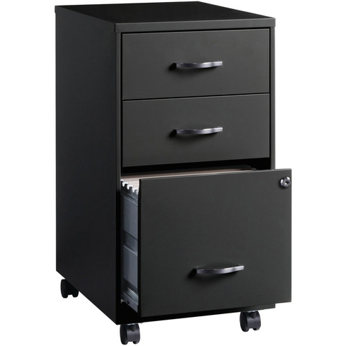 NuSparc 3-Drawer Organizer Metal File Cabinet - 14.2" Width x 18" Depth x 26.7" Height - 3 x for - (NPRVF318CMBK)