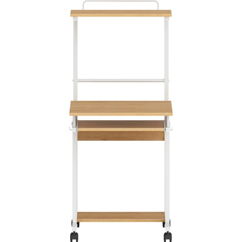 NuSparc Mobile Computer Workstation w/Keybrd Tray - Maple, White Top - 110 lb Capacity - 23.60" Top (NPRWS100AMME)