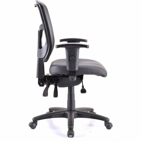Lorell Executive Antimicrobial Mid-back Chair - Vinyl Seat Material - Black Frame Color - Mid Back (LLR86241)