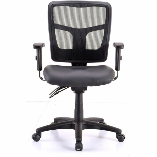 Lorell Executive Antimicrobial Mid-back Chair - Vinyl Seat Material - Black Frame Color - Mid Back (LLR86241)