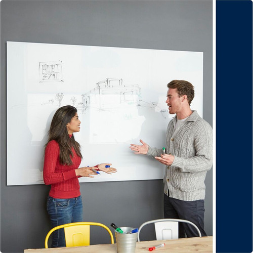 Quartet InvisaMount Magnetic Glass Board - 48" (4 ft) Width x 36" (3 ft) Height - White Tempered - (QRTQ25F01IMW)