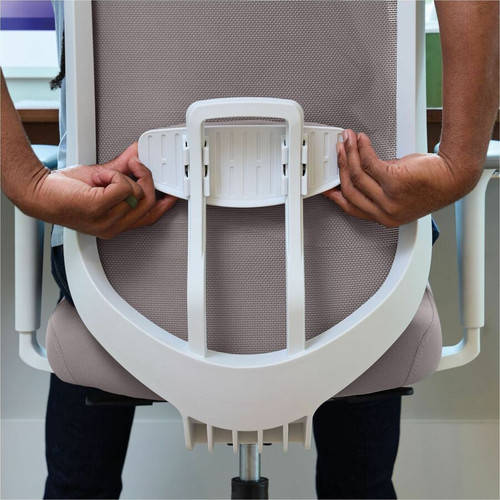 HON Altern Task Chair - Fabric, Foam Seat Material - Gray Back Color - Mesh Back Material - White - (HONALTT1UMWHT)