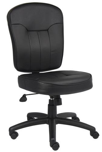 Boss Black Leather Task Chair Boss Black Leather Task Chair