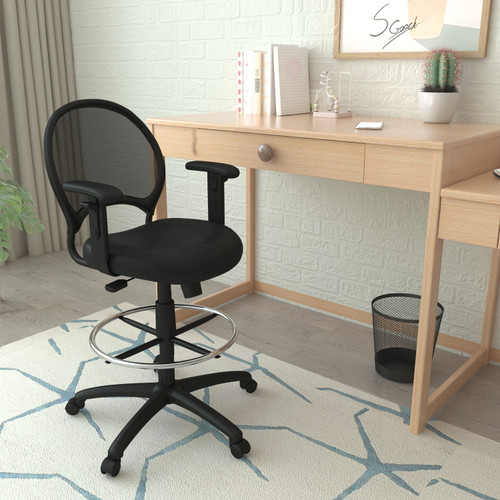 Boss Mesh Drafting Stool W/ Adjustable Arms Boss Mesh Drafting Stool W/ Adjustable Arms