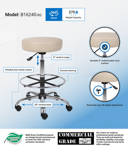 Boss Caressoft Medical/Drafting Stool Boss Caressoft Medical/Drafting Stool