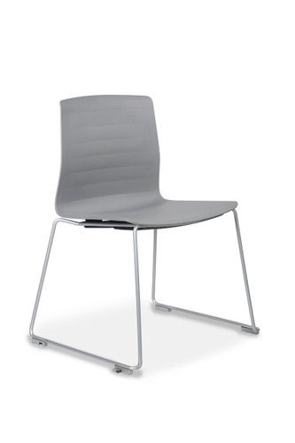 Barre Grey- Stackable and ganging chair, Polypropylene shell, Silver powder coated solid wire metal frame Barre Grey- Stackable and ganging chair, Polypropylene shell, Silver powder coated solid wire metal frame