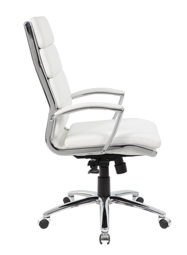 Boss Executive CaressoftPlus Chair with Metal Chrome Finish (B9471-WT)
