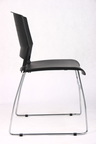 Boss Black Stack Chair With Chrome Frame, 1Pc Pack (B1400-BK-1)