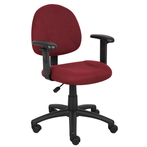 Boss Burgundy  Deluxe Posture Chair W/ Adjustable Arms (B316-BY)