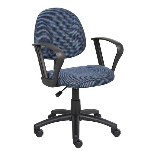 Boss Blue  Deluxe Posture Chair W/ Loop Arms (B317-BE)