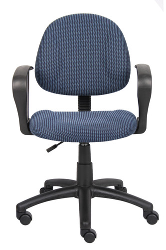 Boss Blue  Deluxe Posture Chair W/ Loop Arms (B317-BE)