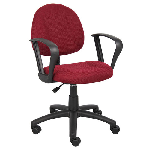 Boss Burgundy  Deluxe Posture Chair W/ Loop Arms (B317-BY)