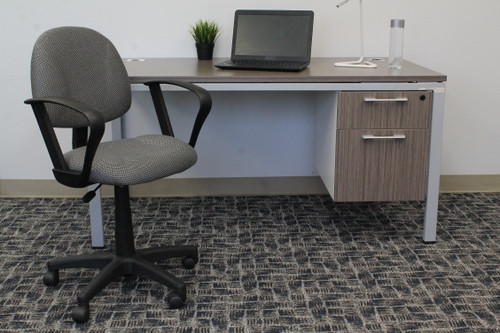 Boss Grey  Deluxe Posture Chair W/ Loop Arms (B317-GY)