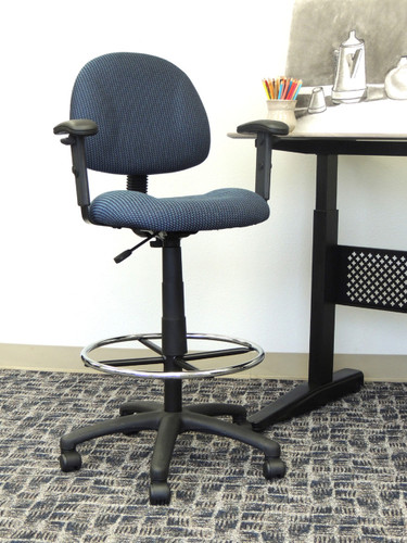 Boss Drafting Stool (B315-Be) W/Footring And Adjustable Arms (B1616-BE)