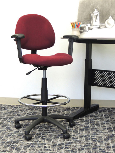 Boss Drafting Stool (B315-By) W/Footring And Adjustable Arms (B1616-BY)