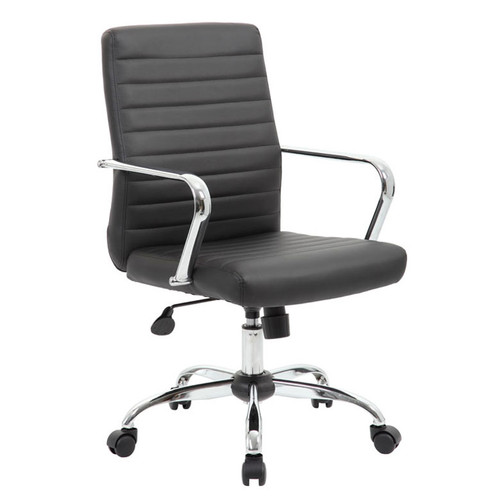 Boss Retro Task Chair with Chrome Fixed Arms (B436C-CP)