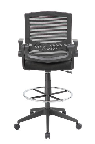 Boss Mesh Drafting Stool w/ Flip Arms (B16223-BK)