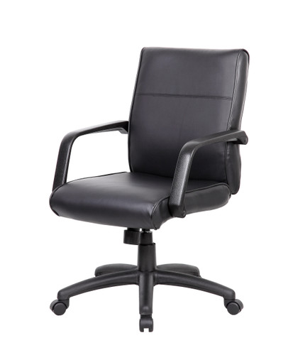 Boss Mid Back Executive Chair In LeatherPlus (B686)