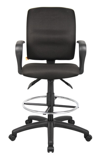 Boss Multi-Function Fabric Drafting Stool W/ Loop Arms (B1637-BK)