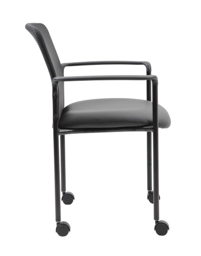 Boss Mesh Guest Chair with Casters, Black (B6909R-CS)