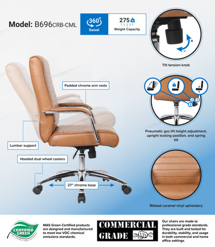 Boss Modern Executive Conference Chair - Caramel (B696CRB-CML)