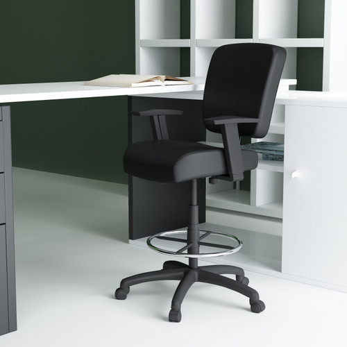 Boss 300 lb Heavy Duty Office Stool, Black (B1681-BK)