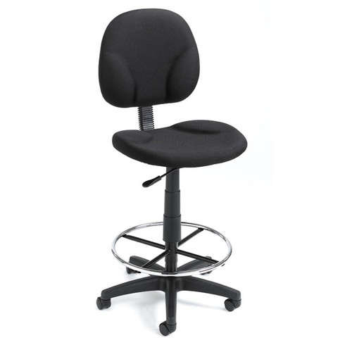 Boss Black Fabric Drafting Stools W/Footring (B1690-BK)
