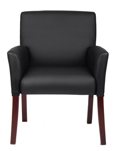 Boss Box Arm guest, accent or dining chair W/Mahogany Finish (B619)