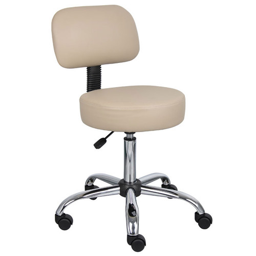 Boss Beige Caressoft Medical Stool W/ Back Cushion (B245-BG)