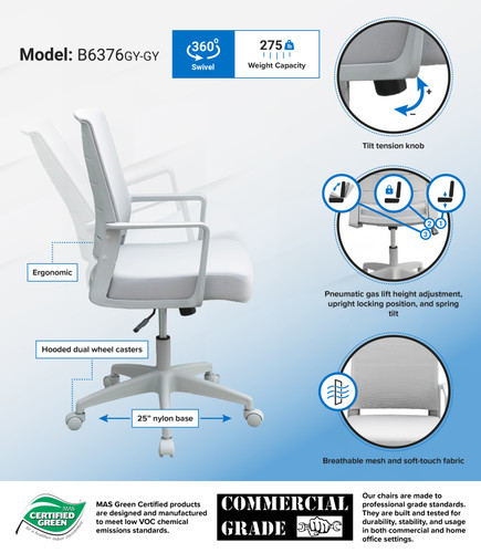 Boss All Grey Task Chair (B6376GY-GY)