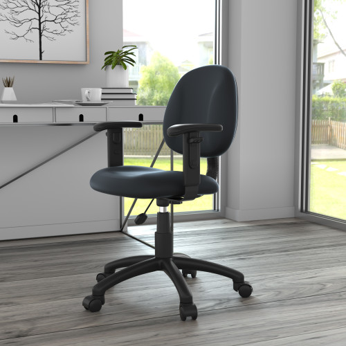 Boss Black Posture Chair W/ Adjustable Arms (B306)
