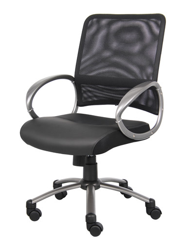 Boss Mesh Back W/ Pewter Finish Task Chair (B6406)