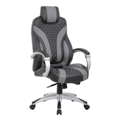 Boss Executive Hinged Arm Chair - Black/Grey (B8871-BKGY)