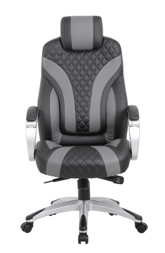 Boss Executive Hinged Arm Chair - Black/Grey (B8871-BKGY)