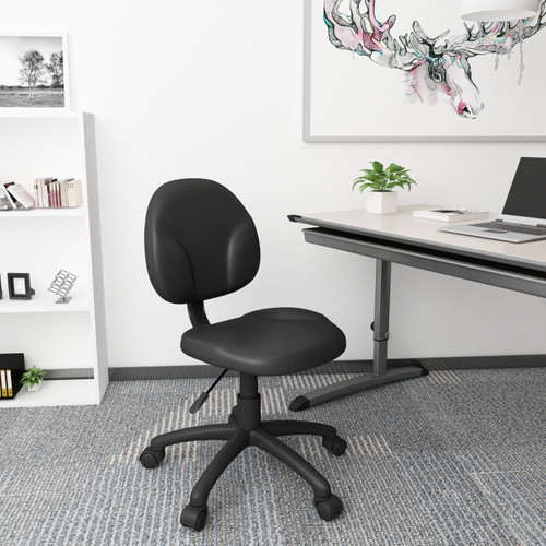 Boss Diamond Task Chair In Black Antimicrobial Vinyl (B9090-CS)