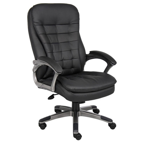 Boss High Back Executive Chair With Pewter Finished Base/Arms (B9331)