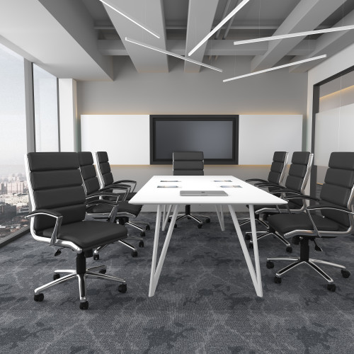 Boss Executive CaressoftPlus Chair with Metal Chrome Finish (B9471-BK)