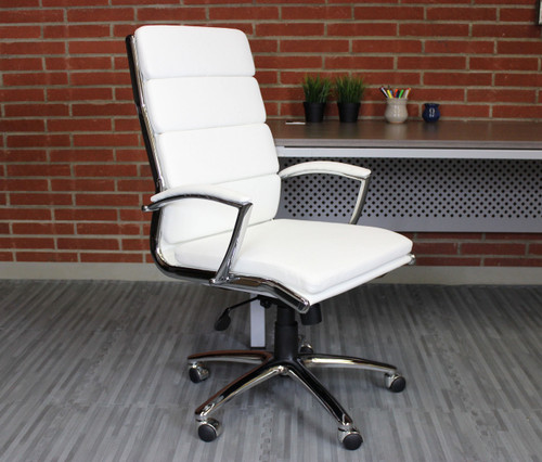 Boss Executive CaressoftPlus Chair with Metal Chrome Finish (B9471-WT)