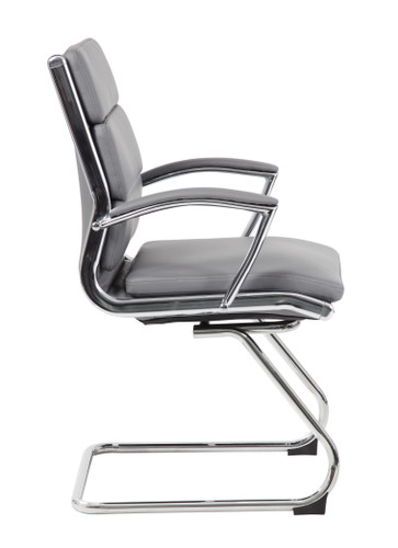 Boss Executive CaressoftPlus Chair with Metal Chrome Finish - Guest Chair (B9479-GY)
