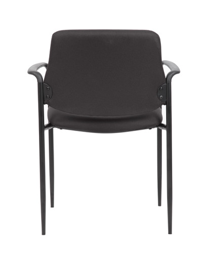 Boss Square Back  Diamond Stacking Chair W/Arm In Black (B9503-BK)