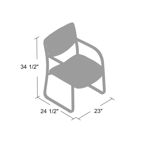 Boss Leather Sled Base Side Chair, Beige (B9529-BG)