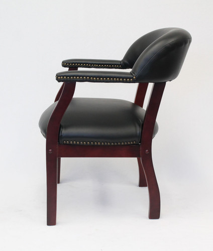 Boss Captain's guest, accent or dining chair in Black Vinyl (B9540-BK)