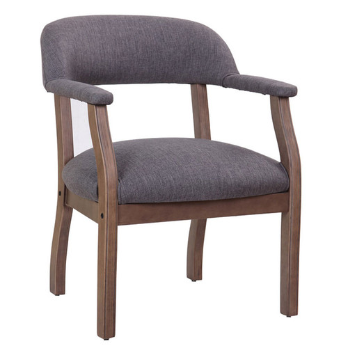 Boss Modern Captain's guest, accent or dining chair in Slate Grade Commercial Grade Linen (B9540DW-SG)