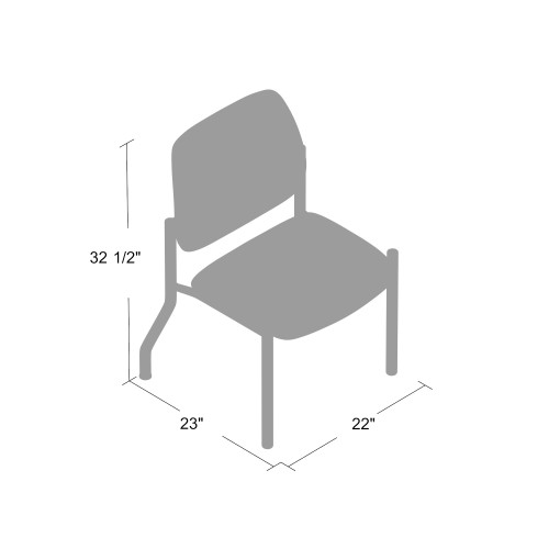 Boss Antimicrobial Armless Guest Chair, 300 lb. weight capacity (B9595AM-BK)