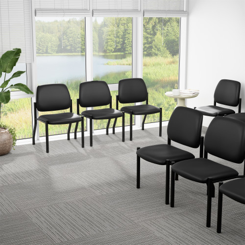 Boss Antimicrobial Armless Guest Chair, 400 lb. weight capacity (B9595AM-BK-400) Boss Antimicrobial Armless Guest Chair, 400 lb. weight capacity (B9595AM-BK-400)