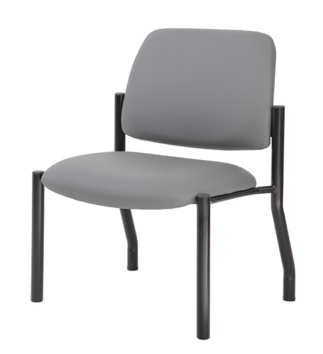 Boss Antimicrobial Armless Guest Chair, 400 lb. weight capacity (B9595AM-GY-400)